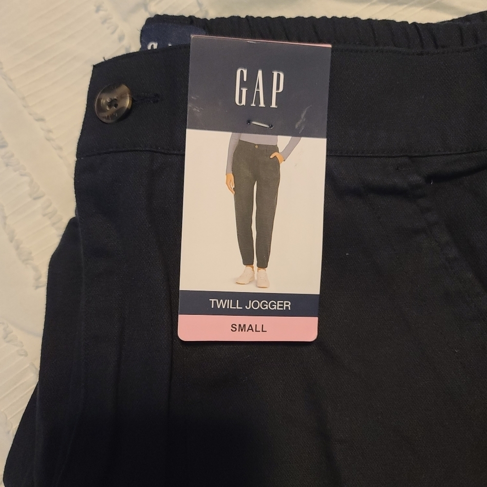 New Gap Twill Joggers Pants Small - Picture 2 of 5